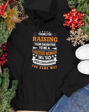 Thanks for raising a positive woman Hooded Sweatshirt apparel-hooded-sweatshirt-lifestyle-front-70