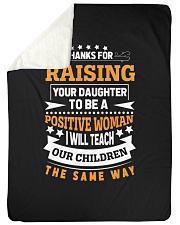 Thanks for raising a positive woman Sherpa Fleece Blanket tile