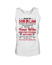 From crazy wife's family to son-in-law Unisex Tank tile