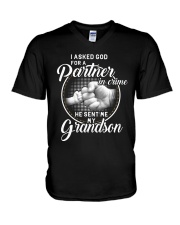 Best Father's Day Gift - I asked God V-Neck T-Shirt tile
