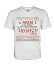 MOM - SANTA OF THE HOUSE V-Neck T-Shirt tile