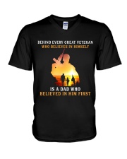 FOR VET DAD - Behind Every Great Veteran 1 V-Neck T-Shirt tile