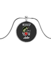Custom Fishing Shirt For Lovers Metallic Circle Necklace tile