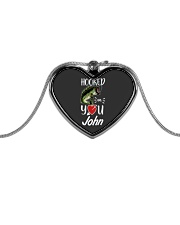Custom Fishing Shirt For Lovers Metallic Heart Necklace tile