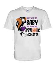 FOR MOM - psycHOTic MOMSTER V-Neck T-Shirt tile