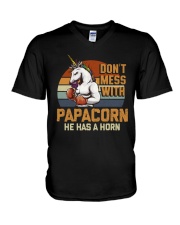 FOR NEW DAD - DON'T MESS WITH PAPACORN V-Neck T-Shirt tile