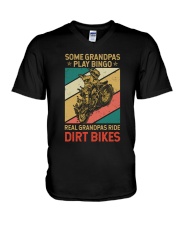 Best Father's Day Gift - Grandpas with dirt bikes V-Neck T-Shirt tile