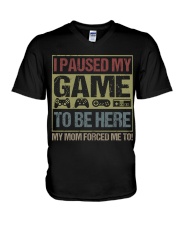 I PAUSED MY GAME V-Neck T-Shirt tile