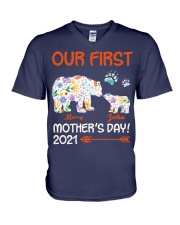 Our First Mother's Day - Mother's Day Custome Gift V-Neck T-Shirt tile