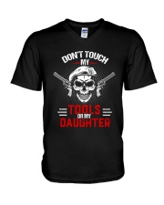 DON'T TOUCH MY TOOLS OR MY DAUGHTER - VETERAN VER V-Neck T-Shirt tile