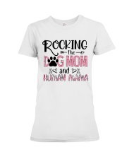 FOR MOMMY - ROCKIN' DOGMOM AND HUMAN Premium Fit Ladies Tee tile