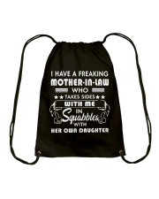 MOTHER-IN-LAW TAKES SIDES WITH ME Drawstring Bag tile