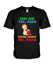 Customized Father's Day Gift - Johny Johny Song V-Neck T-Shirt tile