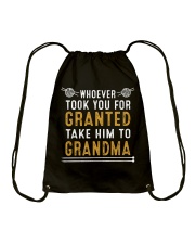 TAKE HIM TO GRANDMA Drawstring Bag tile