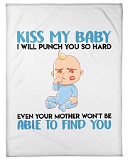 Don't kiss on baby's face Fleece Blanket tile