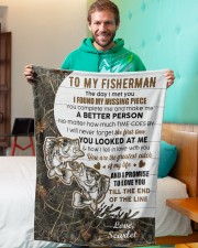 CUSTOMIZE VALENTINE GIFT - TO MY FISHERMAN Small Fleece Blanket - 30" x 40" aos-coral-fleece-blanket-30x40-lifestyle-front-09a