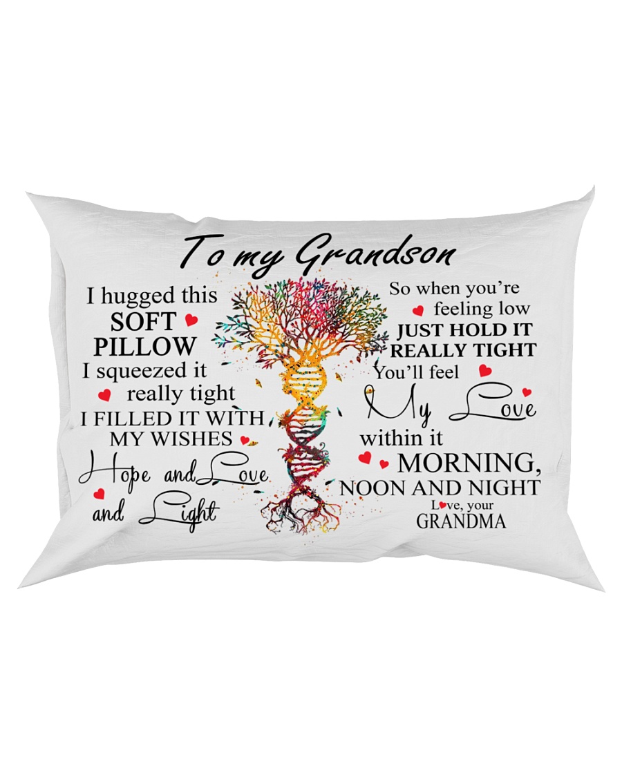 To My Grandson I Hugged This Soft Pillow Rectangular Pillowcase