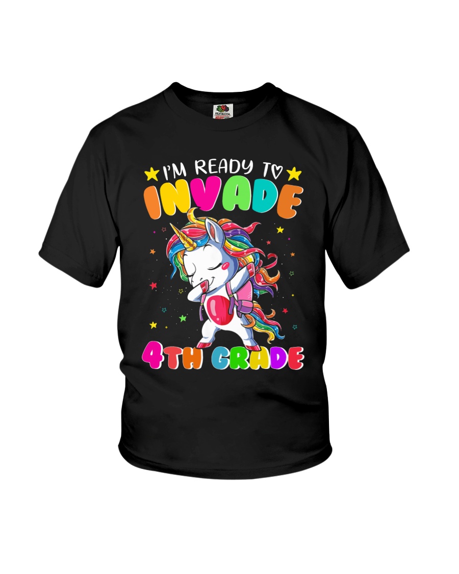 Unicorn Invade 4th Grade Youth T-Shirt