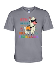 6th Grade No Probllama V-Neck T-Shirt thumbnail