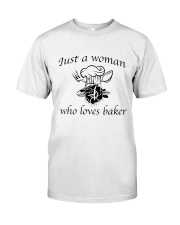 Just a woman who loves baker Premium Fit Mens Tee thumbnail