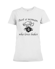 Just a woman who loves baker Premium Fit Ladies Tee thumbnail