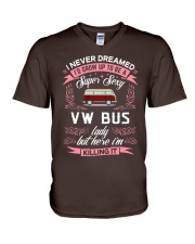Super Sexy VW Bus Lady V-Neck T-Shirt thumbnail