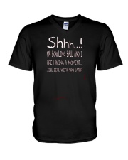 Shhh Having A Bowling Moment V-Neck T-Shirt thumbnail