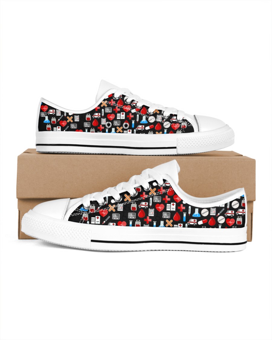 gifts for the nurses Women's Low Top White Shoes