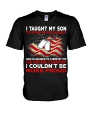 I taugh my son V-Neck T-Shirt thumbnail