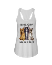 Cat make my happy Ladies Flowy Tank tile