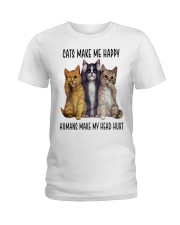 Cat make my happy Ladies T-Shirt tile