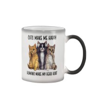 Cat make my happy Color Changing Mug tile