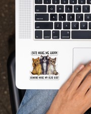 Cat make my happy Sticker - Single (Vertical) aos-sticker-single-vertical-lifestyle-front-11