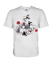 Cats Halloween V-Neck T-Shirt tile