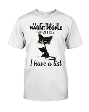 CAT HAUNT PEOPLE FUNNY Classic T-Shirt front