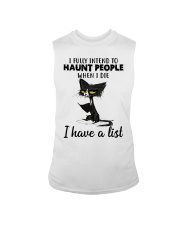 CAT HAUNT PEOPLE FUNNY Sleeveless Tee tile