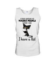 CAT HAUNT PEOPLE FUNNY Unisex Tank tile