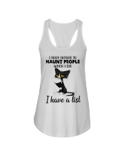CAT HAUNT PEOPLE FUNNY Ladies Flowy Tank tile