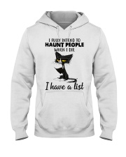 CAT HAUNT PEOPLE FUNNY Hooded Sweatshirt tile
