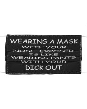 WEARING A MASK FACE Cloth face mask front