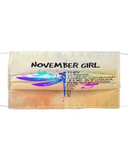 NOVEMBER GIRL FACE Cloth face mask front