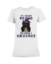 BLACK CAT BROOM BROKE Premium Fit Ladies Tee tile