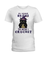 BLACK CAT BROOM BROKE Ladies T-Shirt tile
