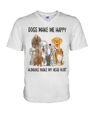Yard g make me happy V-Neck T-Shirt tile