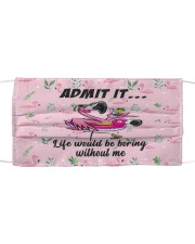 FLAMINGO FACE Cloth face mask front