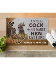 Personalized Farm Old Cock Sweet Hen Doormat Doormat 22.5" x 15" aos-doormat-22-5x15-lifestyle-front-12