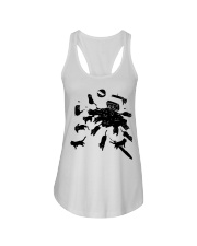 Ink Black cat Ladies Flowy Tank tile