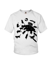 Ink Black cat Youth T-Shirt tile