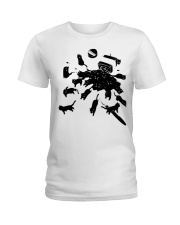 Ink Black cat Ladies T-Shirt tile