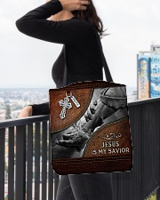 Jesus is my Savior All-over Tote aos-all-over-tote-lifestyle-front-05